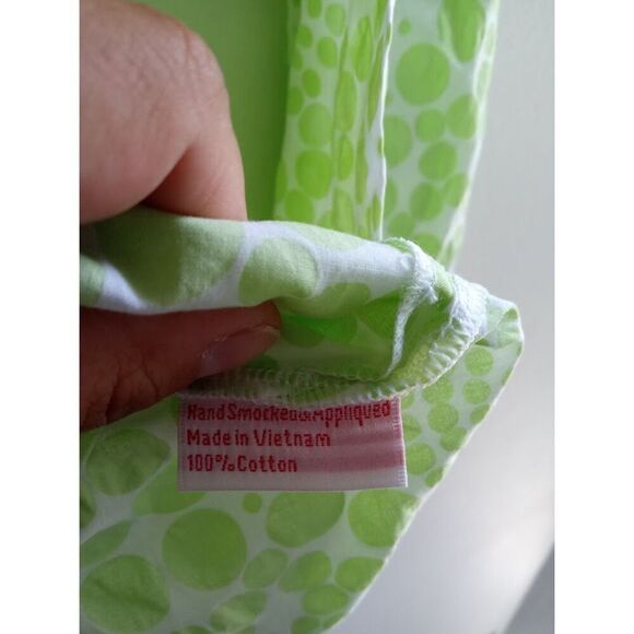 NWT Jeanine Johnson Women Green/White 100% Cotton Swimsuit Coverup Dress Large - Picture 9 of 9